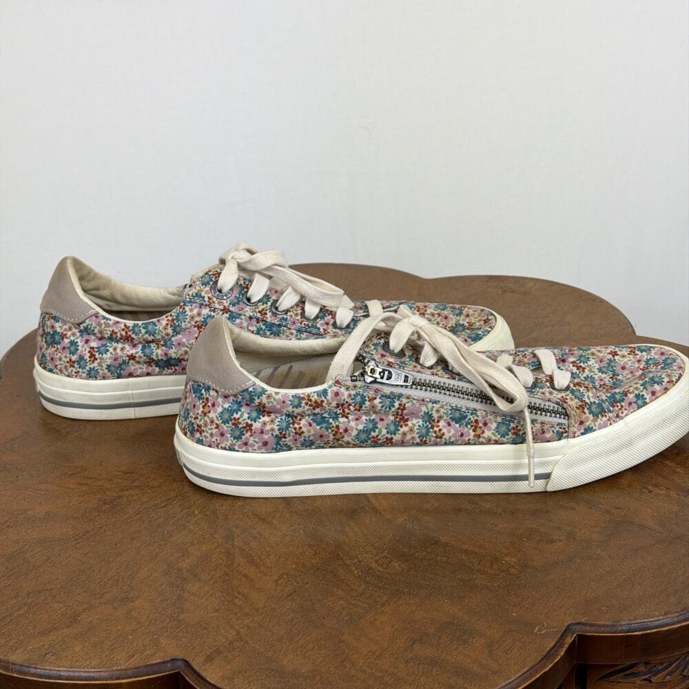 Taos Multicolor Floral Pattern Lace Up or Zip Closure Sneaker Womens Size 10.5 - Picture 4 of 7
